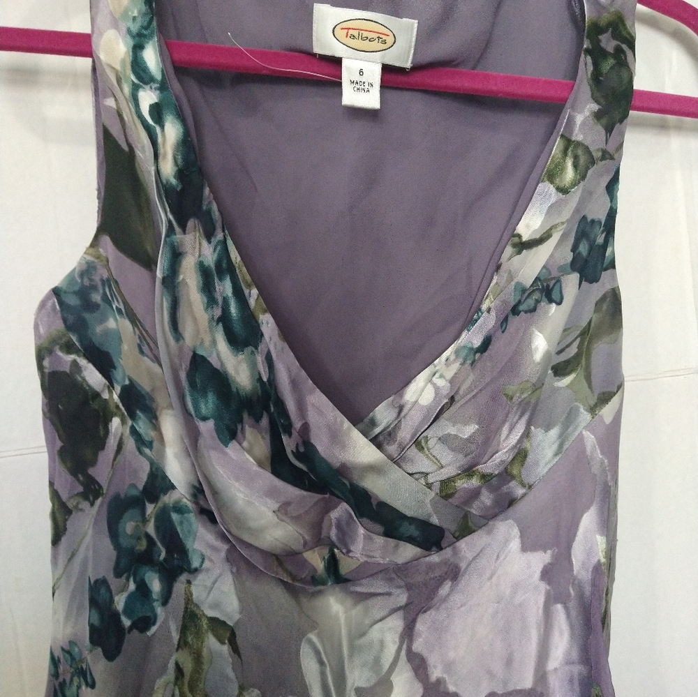 Silk Blend lilac floral Talbots maxi gown